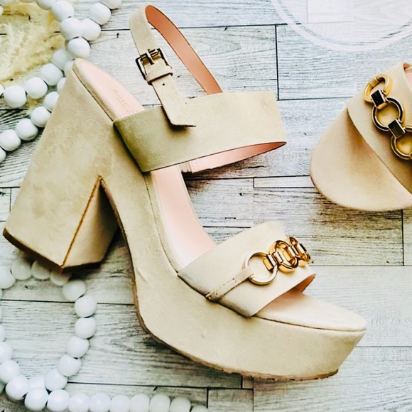 NEW KATE SPADE Rashida Platform Suede Heels - Picture 1 of 7